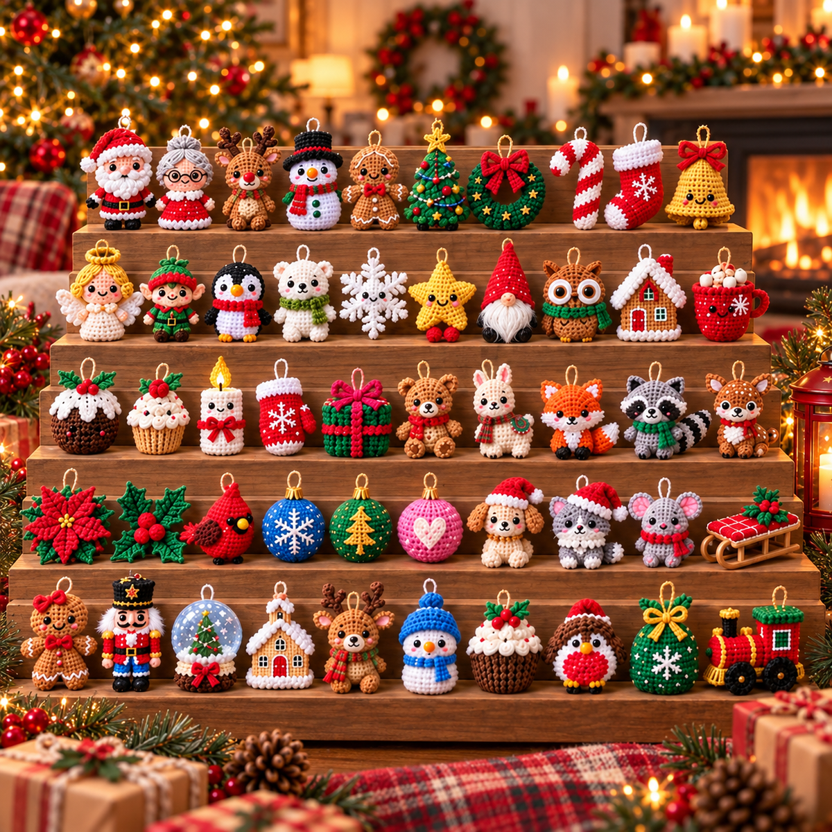 50 Christmas Crochet Ornament Patterns PDF | Tiny Amigurumi Holiday Bundle
