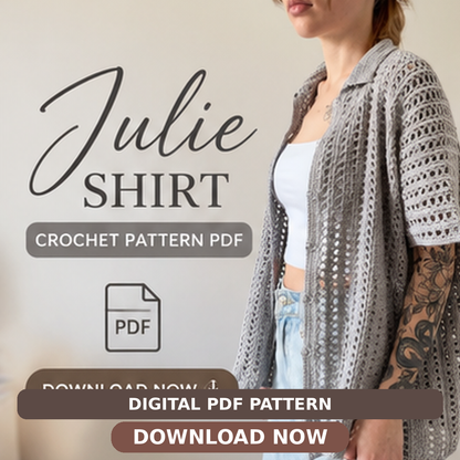 Julie Crochet Shirt Pattern PDF | Oversized Mesh Cardigan Made to Measure