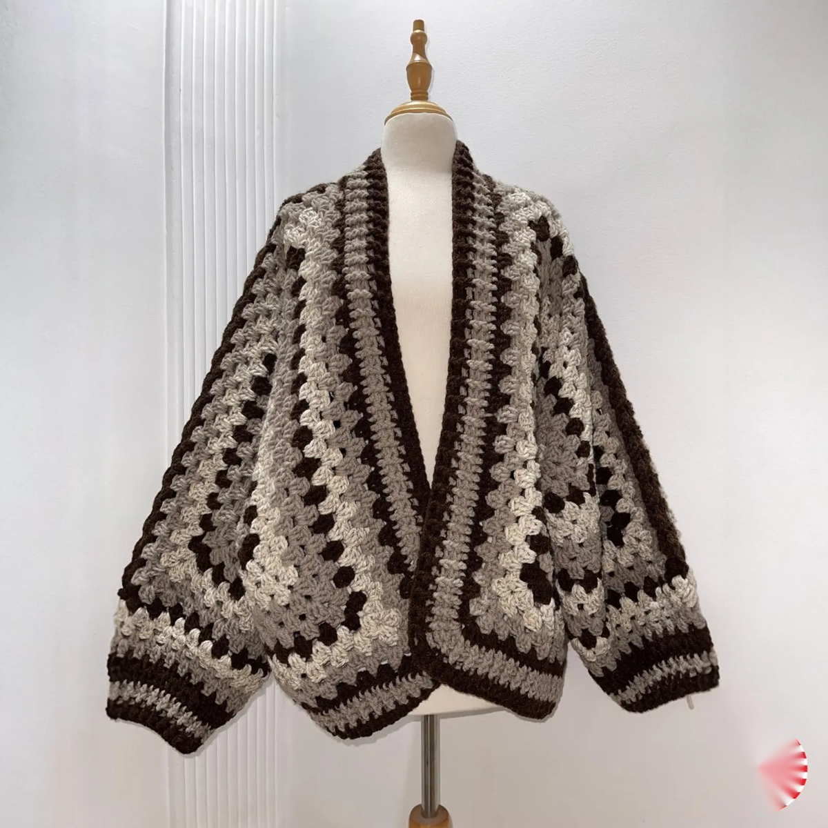 Hexagon Crochet Cardigan Pattern PDF | Chunky Granny Stitch Sweater S–XL