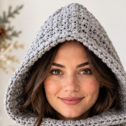 Chunky Hooded Cowl Crochet Pattern PDF | Adult Winter Neck Warmer