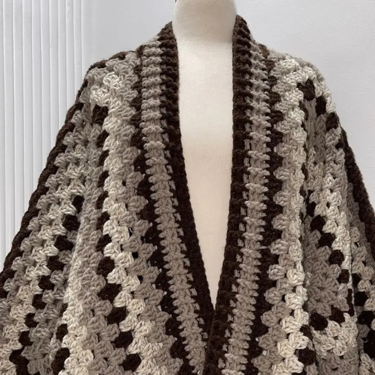 Hexagon Crochet Cardigan Pattern PDF | Chunky Granny Stitch Sweater S–XL