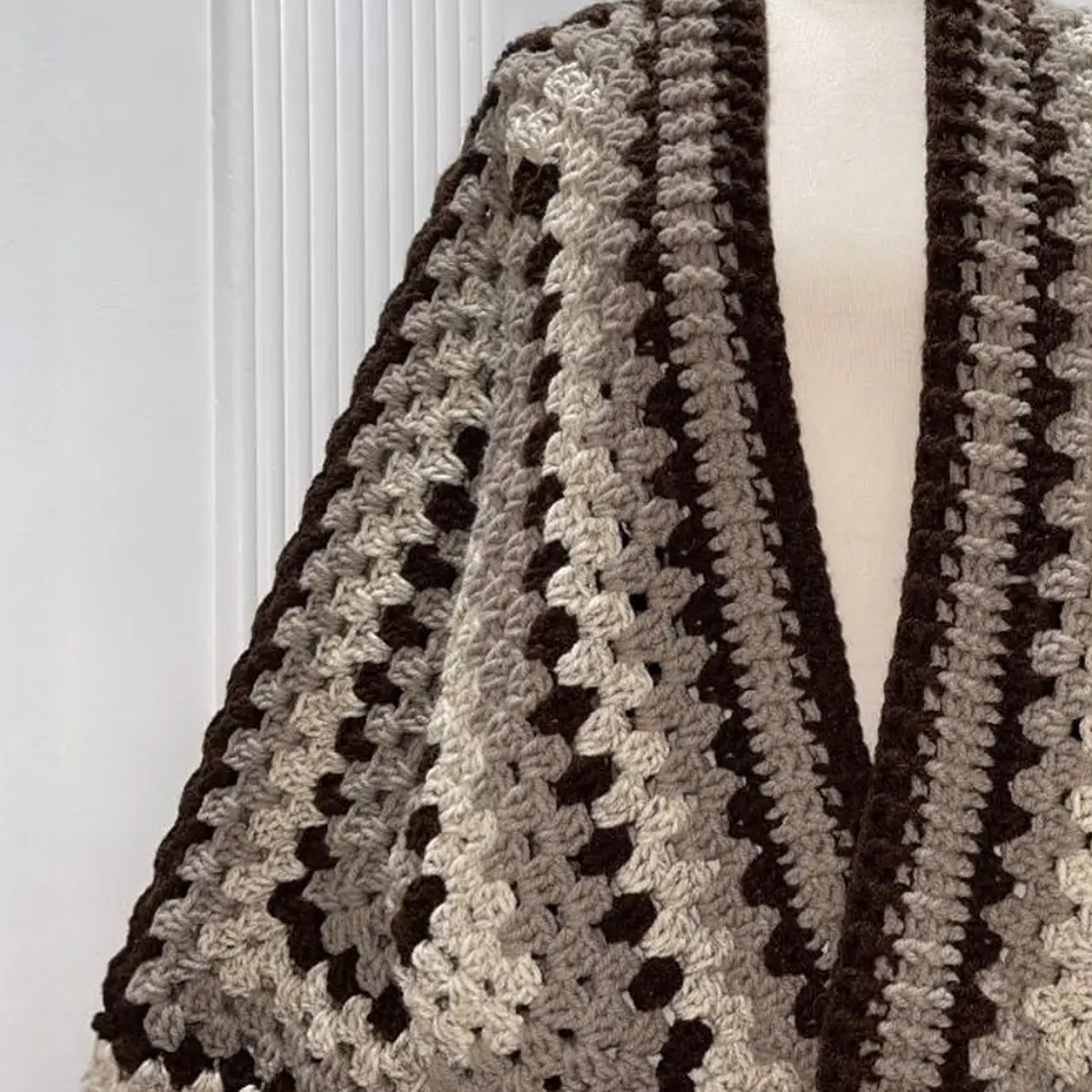 Hexagon Crochet Cardigan Pattern PDF | Chunky Granny Stitch Sweater S–XL