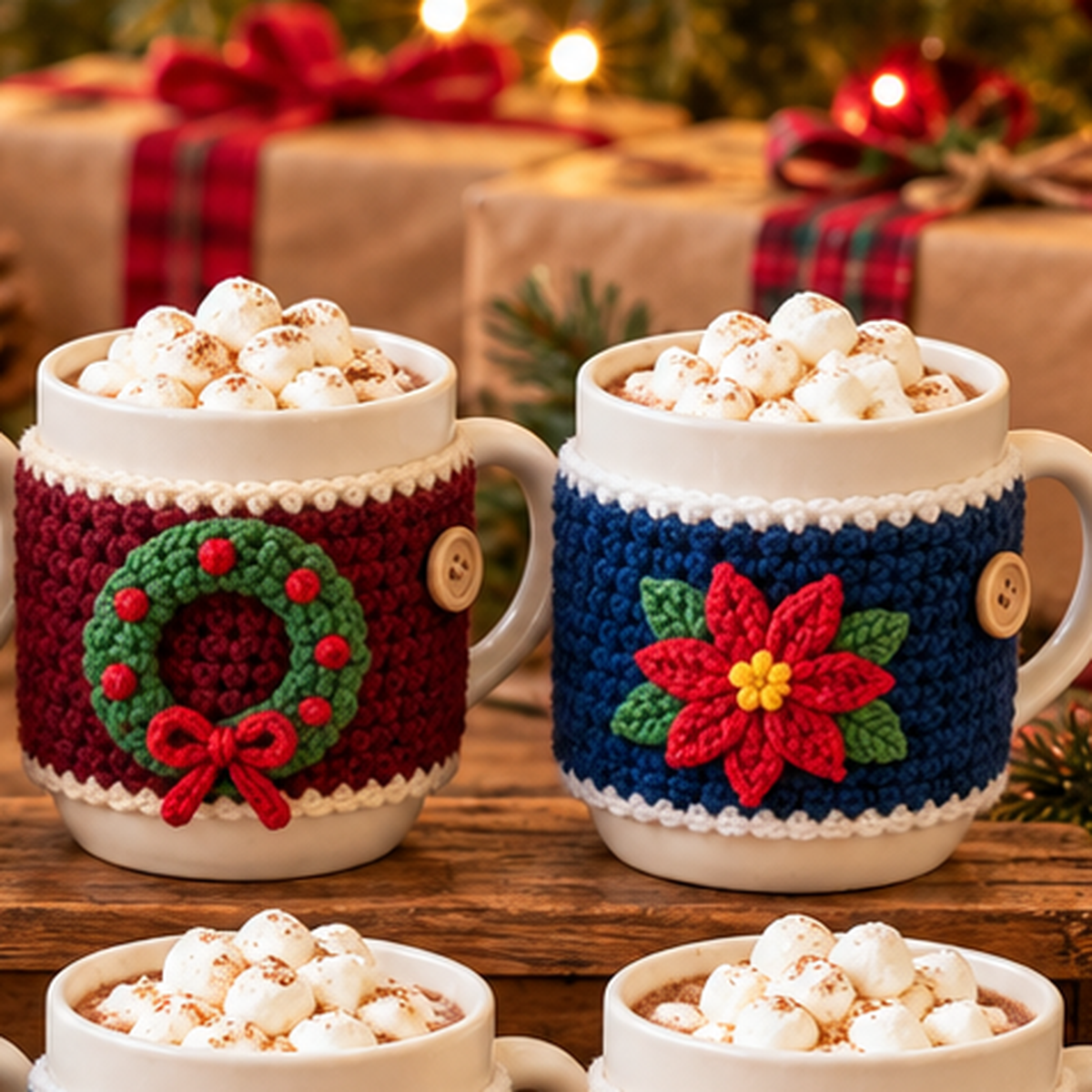 Christmas Mug Cozy Crochet Pattern Bundle PDF | 10 Holiday Designs