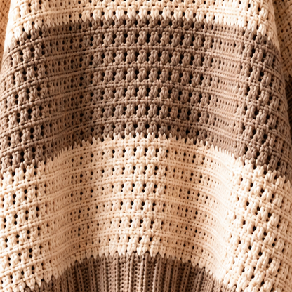 Striped Turtleneck Crochet Sweater Pattern PDF | Sizes XS–5XL