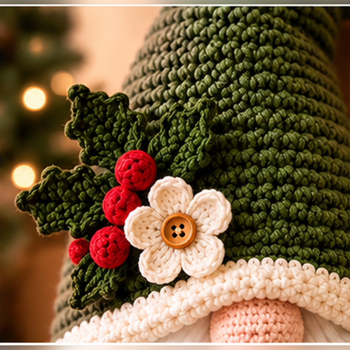 Green Christmas Gnome Toilet Paper Holder Crochet Pattern PDF