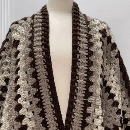 Hexagon Crochet Cardigan Pattern PDF | Chunky Granny Stitch Sweater S–XL