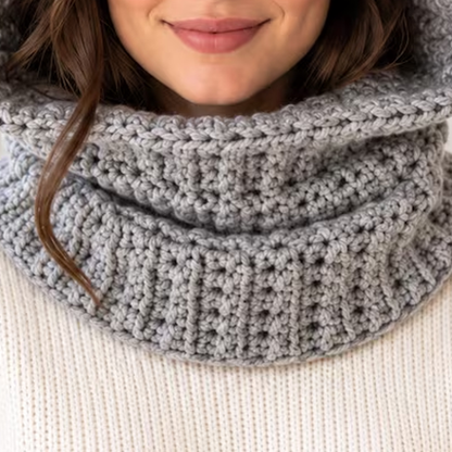 Chunky Hooded Cowl Crochet Pattern PDF | Adult Winter Neck Warmer