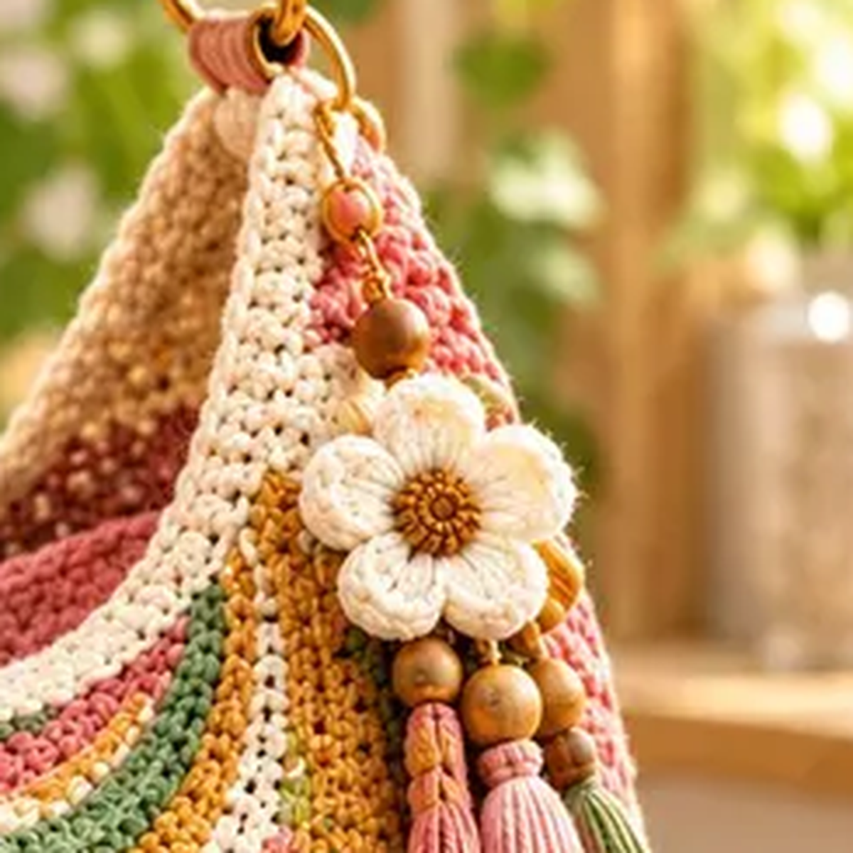 Boho Crescent Crochet Bag Pattern PDF | Colorful Swirl Shoulder Purse