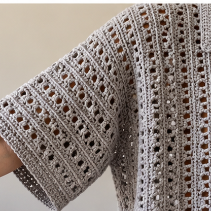 Julie Crochet Shirt Pattern PDF | Oversized Mesh Cardigan Made to Measure