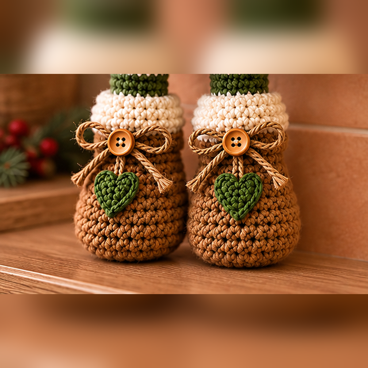 Green Christmas Gnome Toilet Paper Holder Crochet Pattern PDF