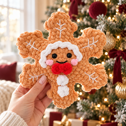 Christmas Snowflake Amigurumi Crochet Pattern, No Sew Santa Gingerbread Reindeer Snowman PDF
