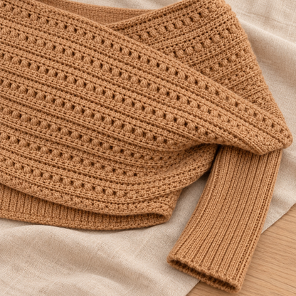 Sleeved Crochet Wrap Pattern PDF, Oversized Scarf Sweater, Women XS–5XL