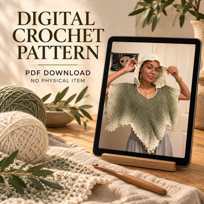 Fall Leaf Crochet Poncho Pattern PDF, Woodland Cape, Ren Faire Costume