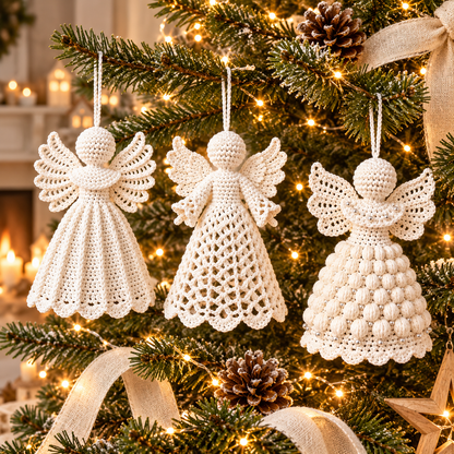 Crochet Angel Ornament Pattern PDF – 3 Christmas Angel Designs