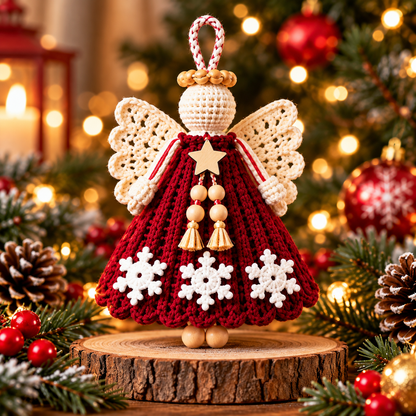 Christmas Angel Crochet Pattern Bundle PDF, 5 Amigurumi Tree Ornament Patterns