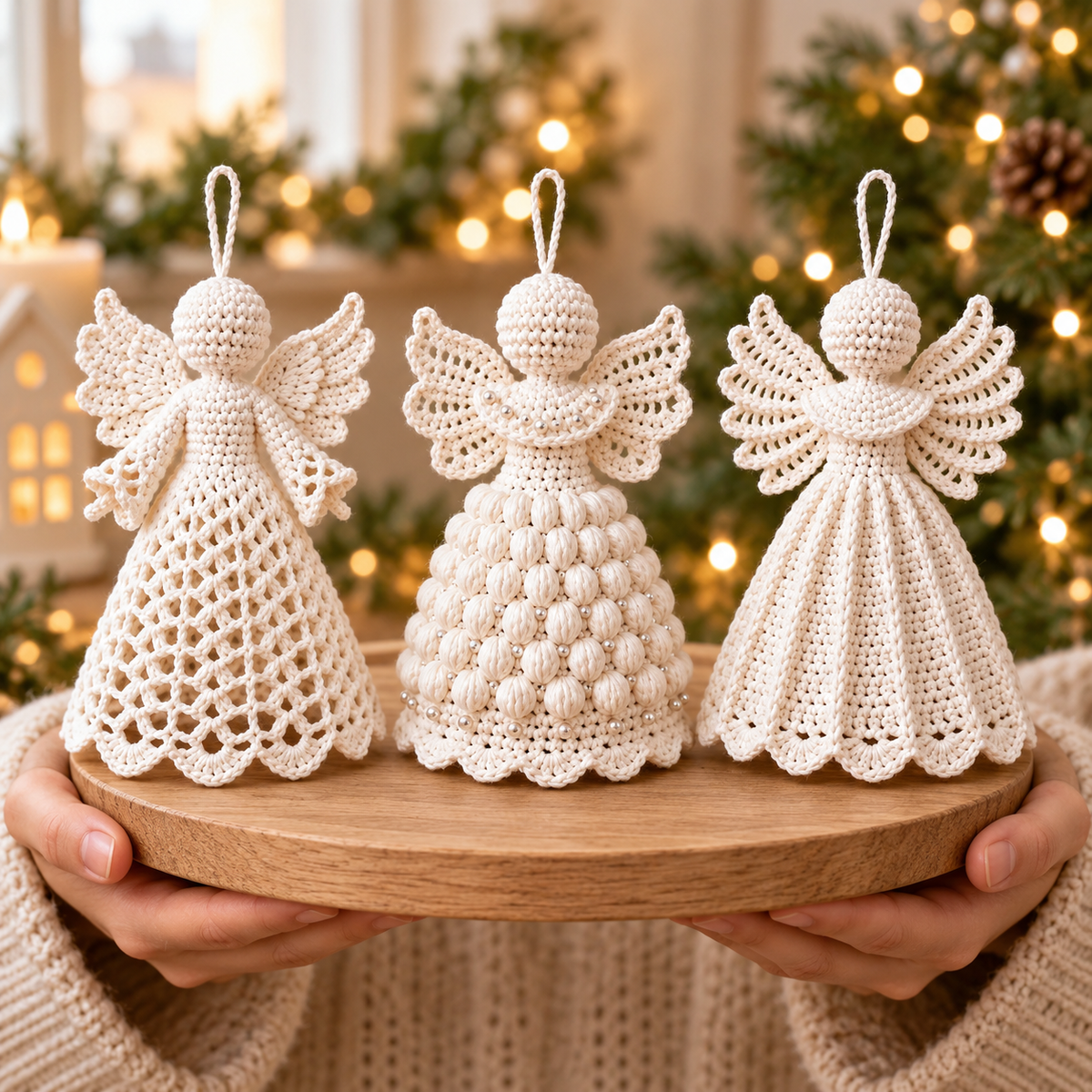 Crochet Angel Ornament Pattern PDF – 3 Christmas Angel Designs