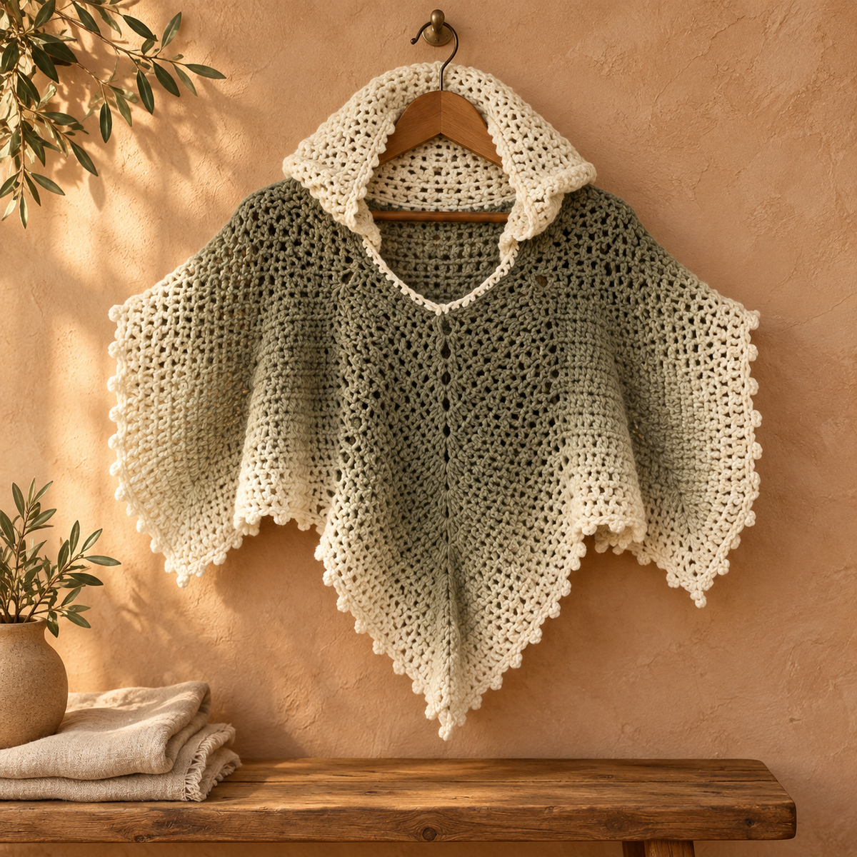 Fall Leaf Crochet Poncho Pattern PDF, Woodland Cape, Ren Faire Costume