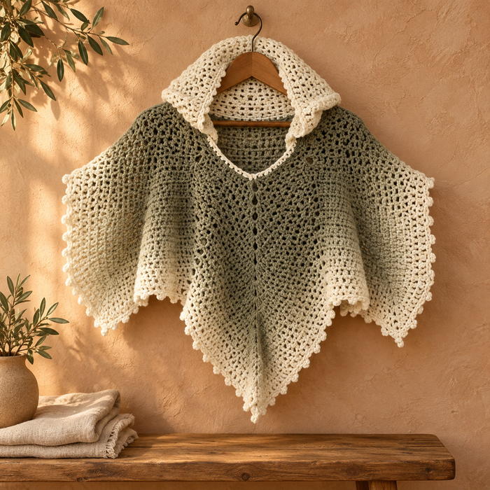 Fall Leaf Crochet Poncho Pattern PDF, Woodland Cape, Ren Faire Costume