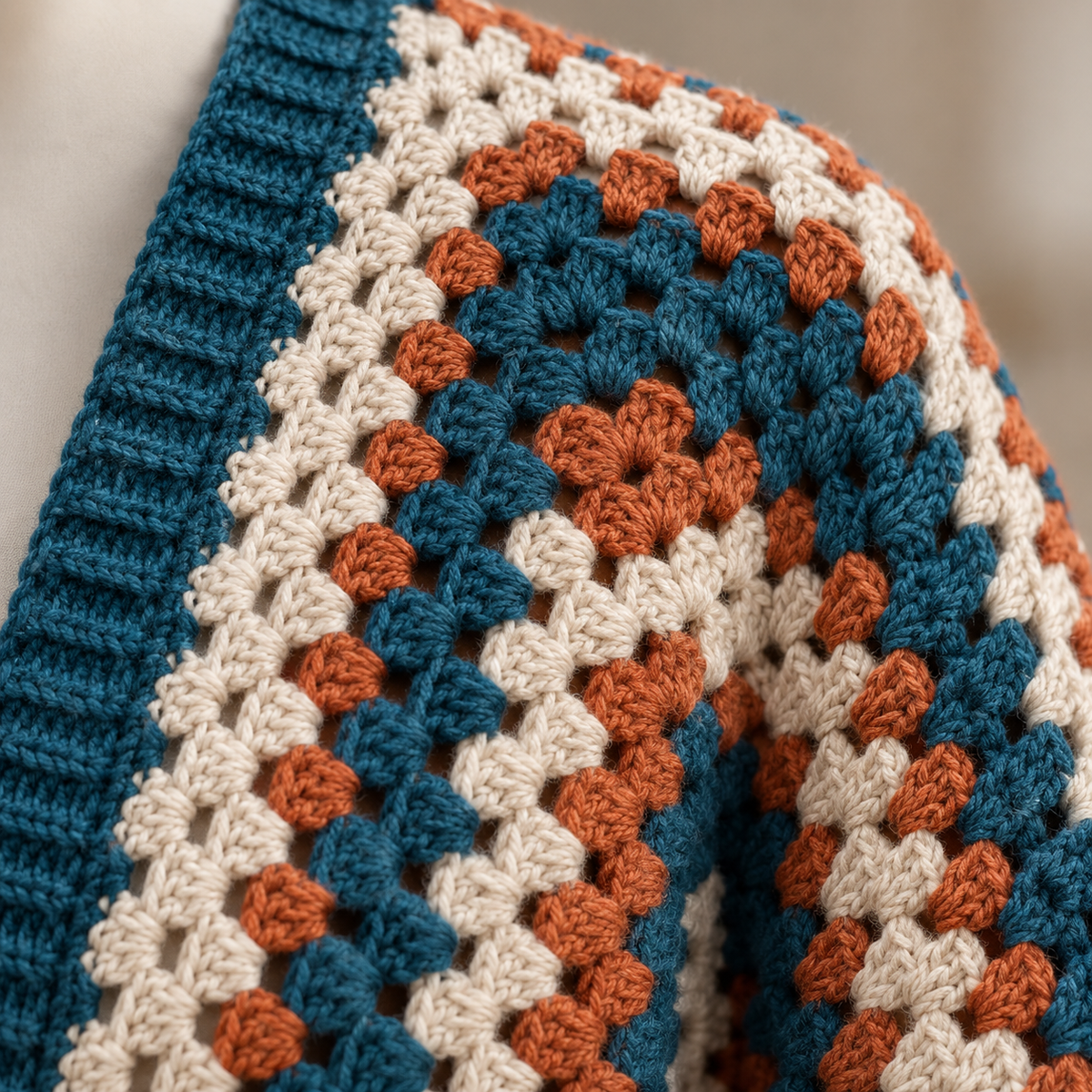 Hexagon Cardigan Crochet Pattern PDF – Modern Hexi Sweater XS–5XL