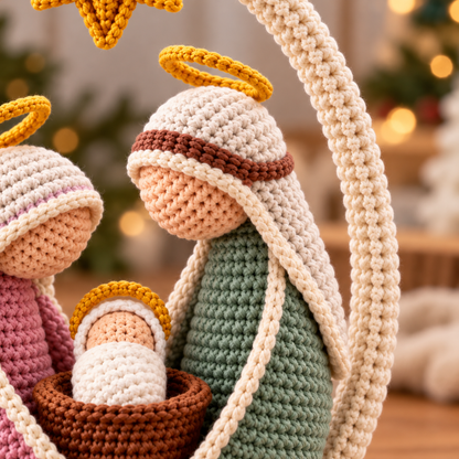 Crochet Nativity Scene Pattern PDF | Holy Family Amigurumi Christmas Decor