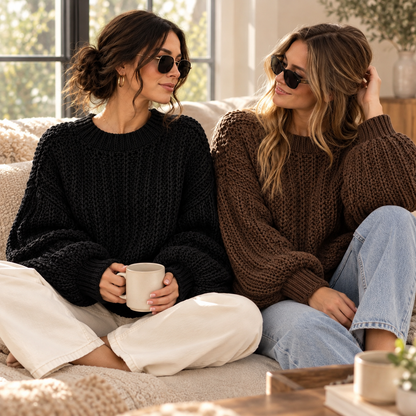 Oversized Chunky Crochet Sweater Pattern PDF | Cozy Pullover for Women