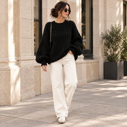 Oversized Chunky Crochet Sweater Pattern PDF | Cozy Pullover for Women