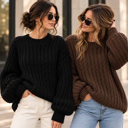 Oversized Chunky Crochet Sweater Pattern PDF | Cozy Pullover for Women