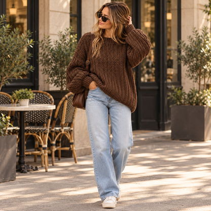 Oversized Chunky Crochet Sweater Pattern PDF | Cozy Pullover for Women