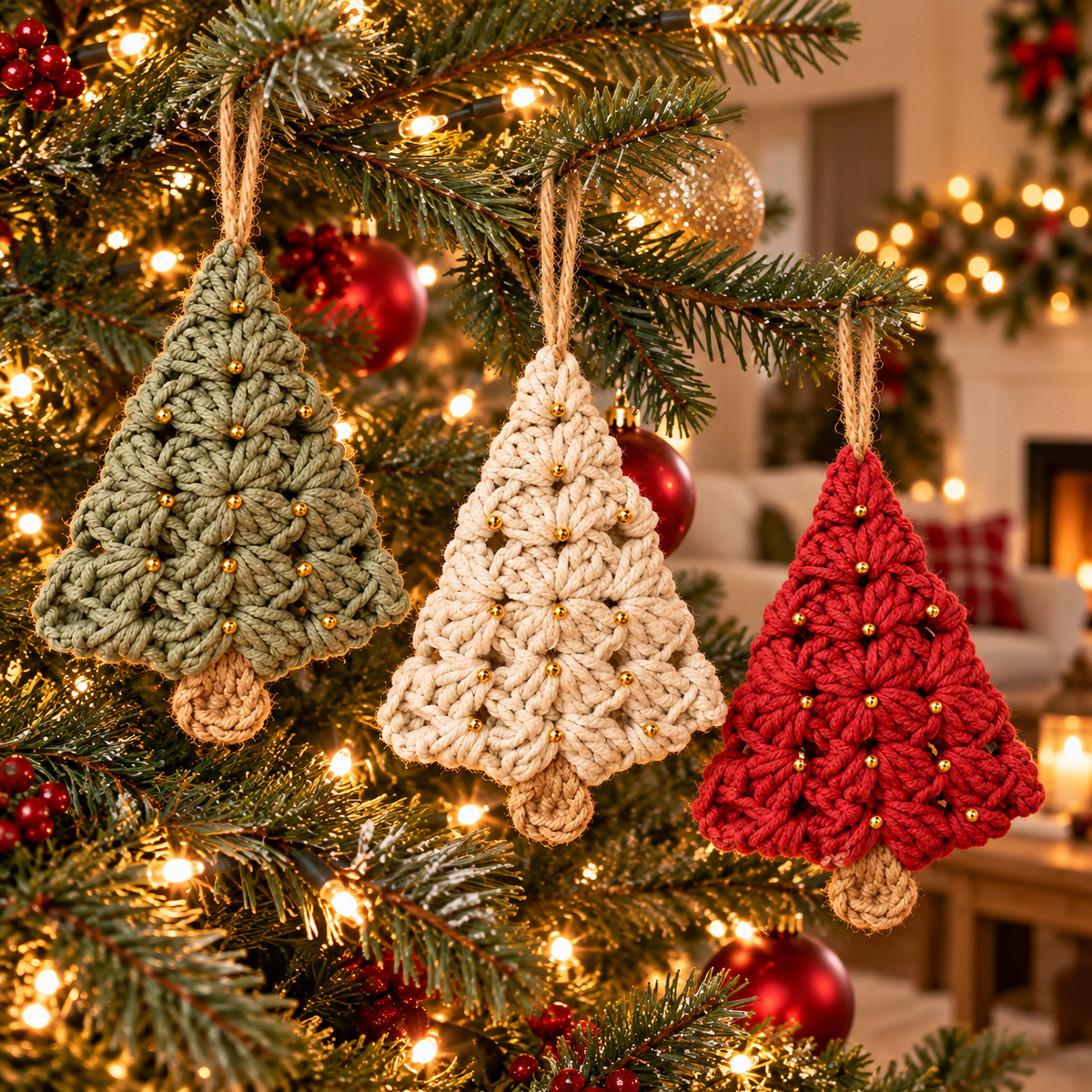 Granny Square Christmas Tree Crochet Pattern PDF | Folded Ornament