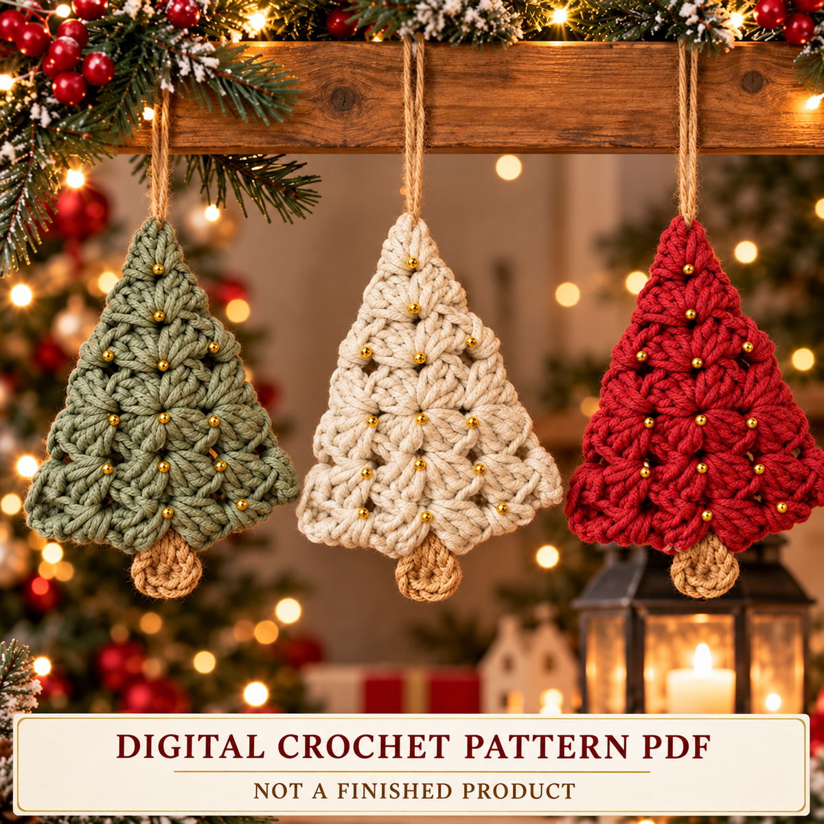 Granny Square Christmas Tree Crochet Pattern PDF | Folded Ornament