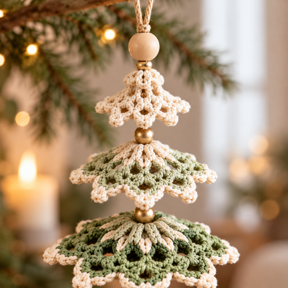 Layered Christmas Tree Crochet Pattern PDF | 5-Tier Hanging Ornament