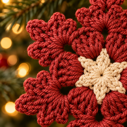 Blooming Snowflake Crochet Pattern PDF | 3 Christmas Ornaments