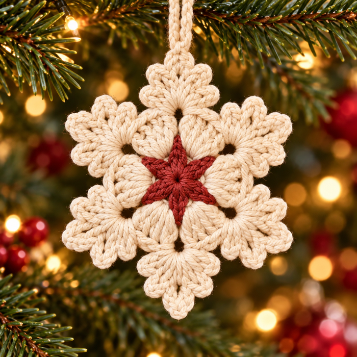 Blooming Snowflake Crochet Pattern PDF | 3 Christmas Ornaments