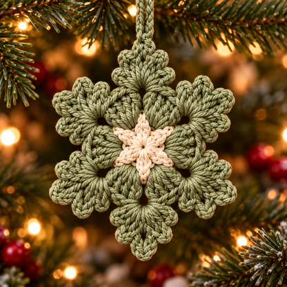 Blooming Snowflake Crochet Pattern PDF | 3 Christmas Ornaments
