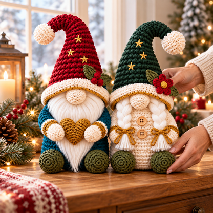 Christmas Gnome Couple Crochet Pattern PDF | Nordic Amigurumi Dolls