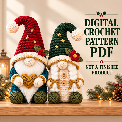 Christmas Gnome Couple Crochet Pattern PDF | Nordic Amigurumi Dolls