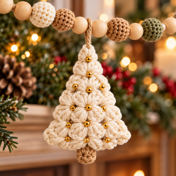 Crochet Christmas Tree Garland Pattern PDF | Granny Square Ornaments