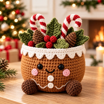 Christmas Character Pot Crochet Pattern PDF | 5 Festive Amigurumi Designs