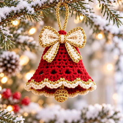 Heirloom Christmas Bell Crochet Pattern PDF | 5 Festive Ornaments