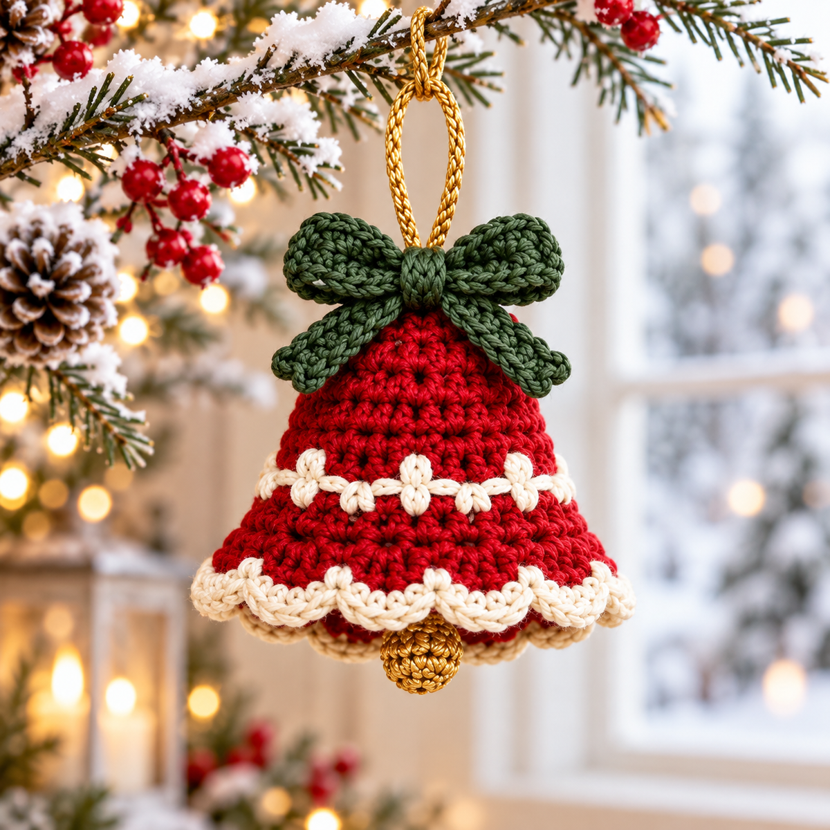 Heirloom Christmas Bell Crochet Pattern PDF | 5 Festive Ornaments