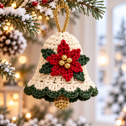 Heirloom Christmas Bell Crochet Pattern PDF | 5 Festive Ornaments