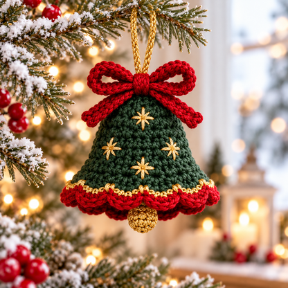 Heirloom Christmas Bell Crochet Pattern PDF | 5 Festive Ornaments