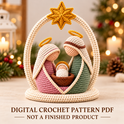 Crochet Nativity Scene Pattern PDF | Holy Family Amigurumi Christmas Decor