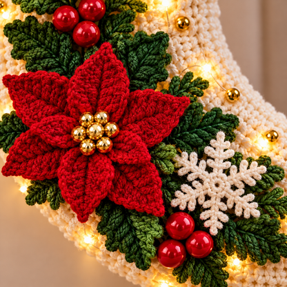 Santa & Snowman Crescent Moon Wreath Crochet Pattern PDF | Christmas Door Hanger