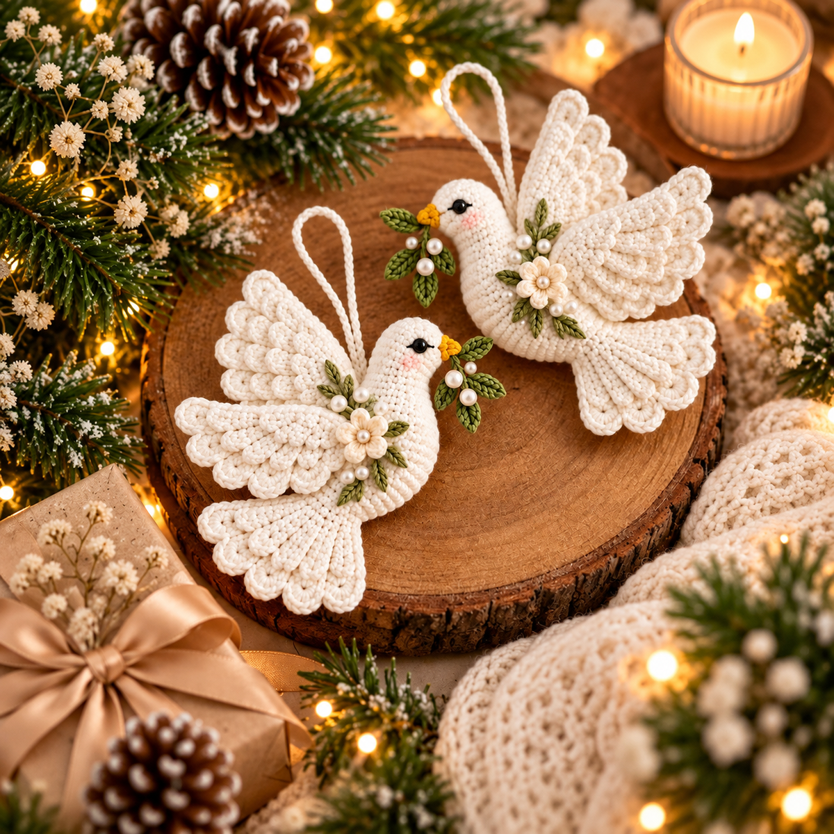 Crochet Peace Dove Ornament Pattern PDF | Christmas & Wedding Decor
