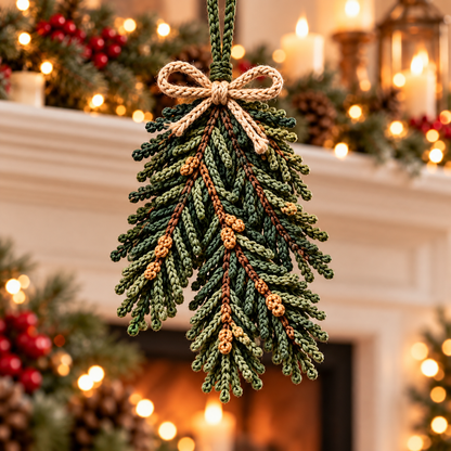 Woodland Christmas Ornament Crochet Pattern Bundle PDF | Pinecone, Mistletoe & Holly