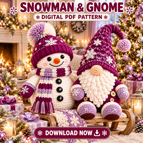 Christmas Snowman & Gnome Crochet Pattern PDF | Winter Amigurumi Bundle