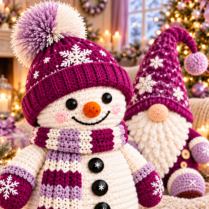 Christmas Snowman & Gnome Crochet Pattern PDF | Winter Amigurumi Bundle