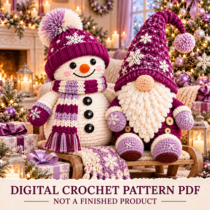Christmas Snowman & Gnome Crochet Pattern PDF | Winter Amigurumi Bundle