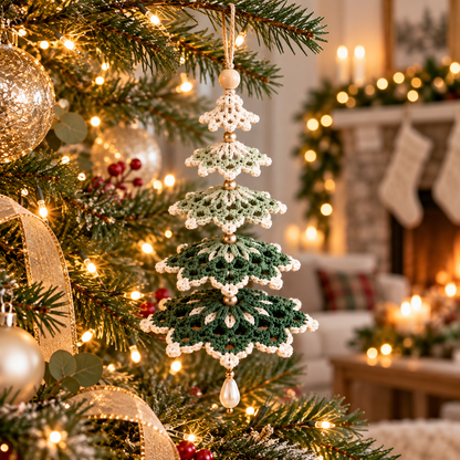Layered Christmas Tree Crochet Pattern PDF | 5-Tier Hanging Ornament